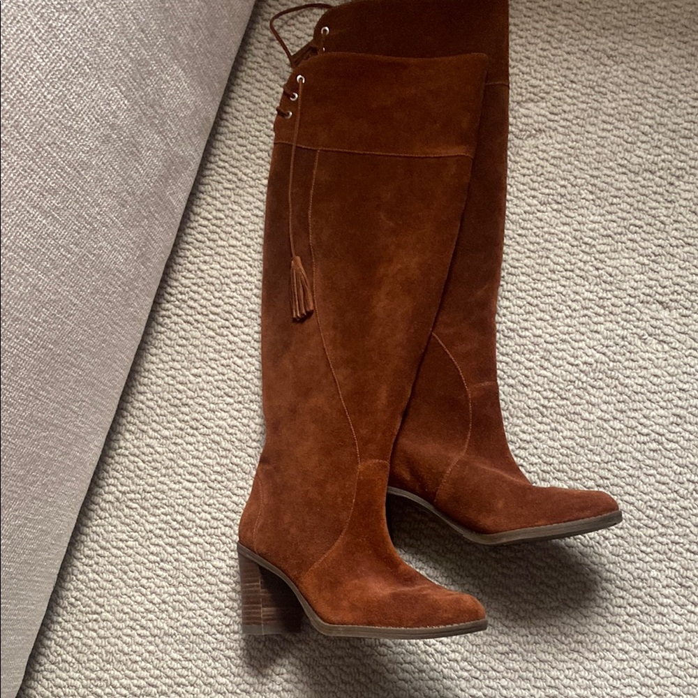 Brown Suede Scrunch Boots